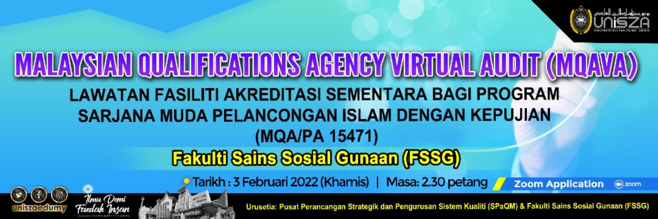 MQAVA Lawatan Fasiliti Akreditasi Sementara Bagi Program Sarjana Muda Pelancongan Islam Dengan Kepujian (MQA/PA 15471), FSSG
